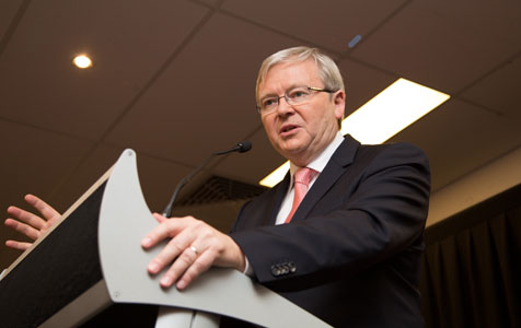 Ton Rudd Perth Rudd pitches to unions in Perth visit