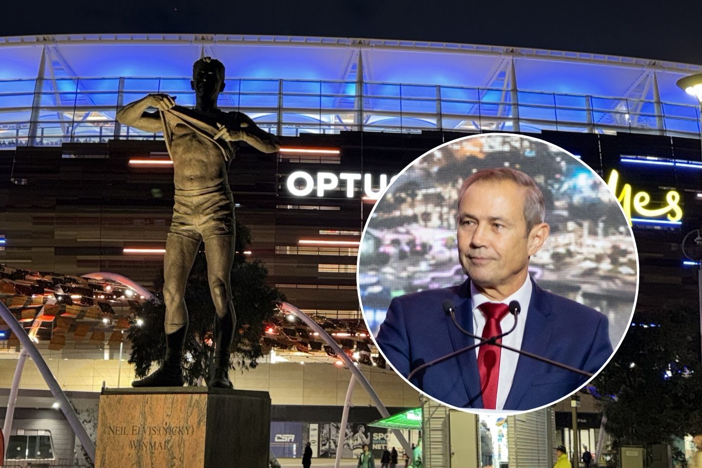 Roger Cook (inset) said the Nicky Winmar statue should be removed. 