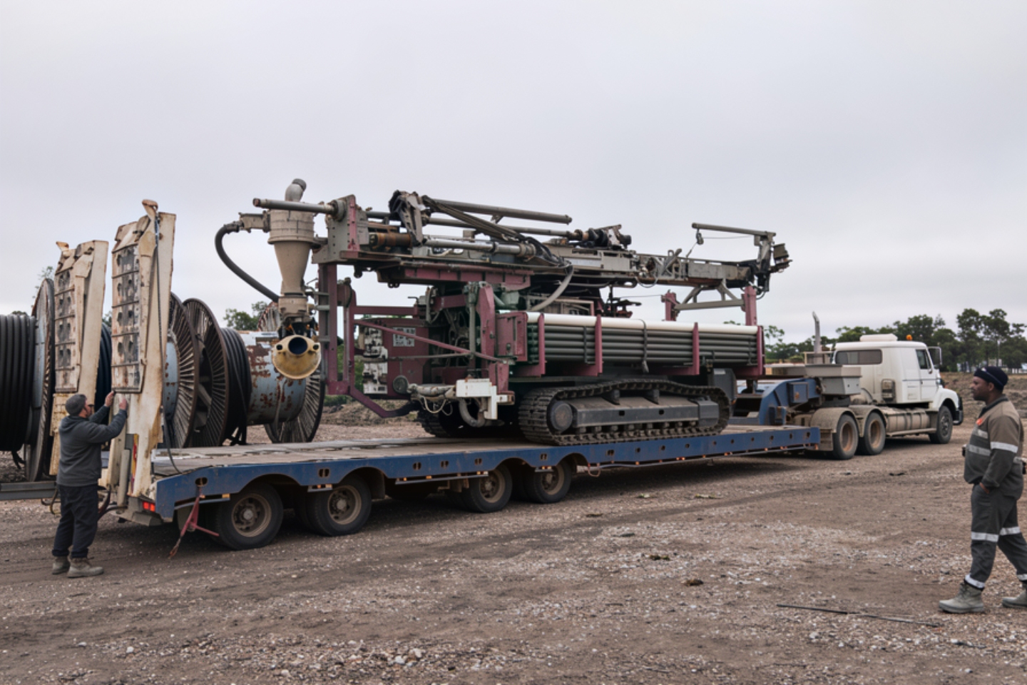 Moonlight Resources Eagle Drilling RC rig arriving at Peak downs copper prospect BNBWA