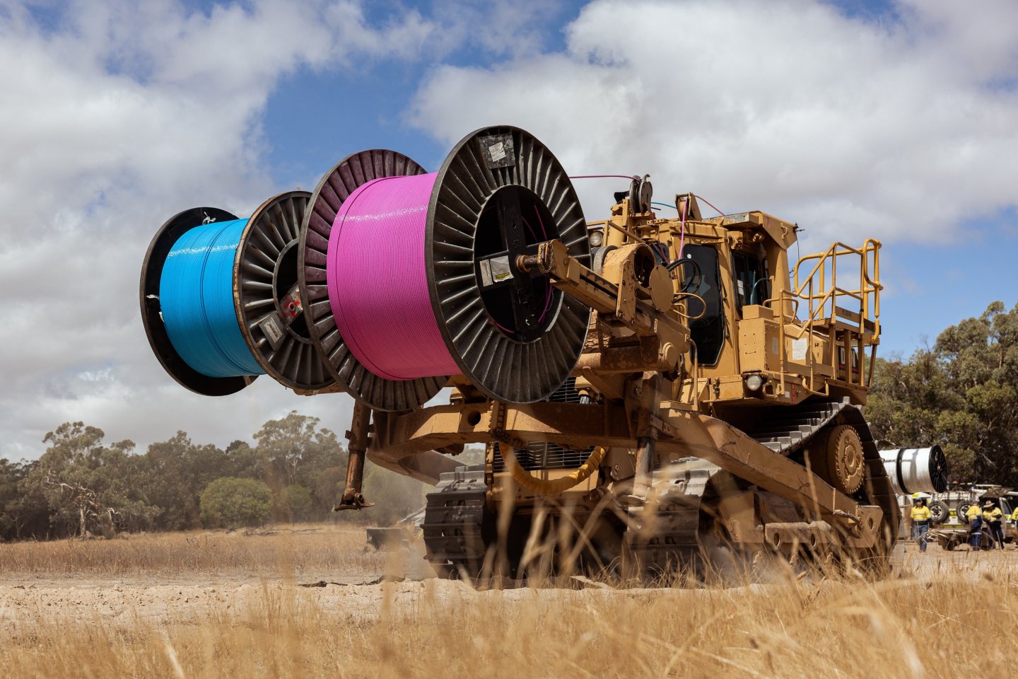 Cables being laid by Telstra across Australia. Photo: Telstra.