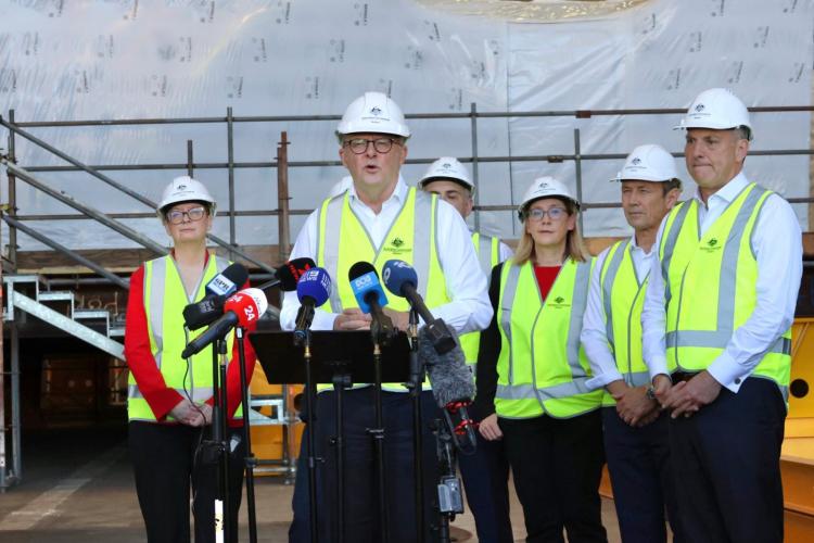 Anthony Albanese during a visit to Perth. Photo: Michael O'Brien.