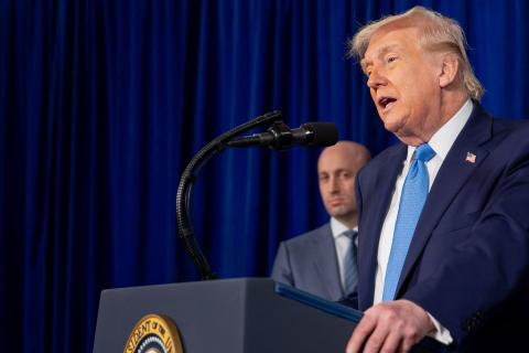Donald Trump speaks during a news conference after the attack on Venezuela. Photo: Nicole Combeau/Pool/ABACAPRESS.COM