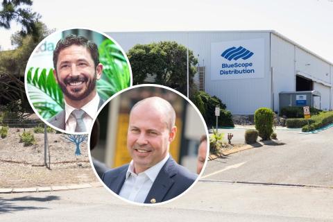 Ryan Stokes-led (inset, top) SGH has increased its bid for BlueScope, advised by Josh Frydenberg (inset)