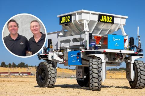 Main pic: Jevon Robotics ARTEV1000 robot. Inset: Jevon Robotics co-founders Todd Peate and David Crosbie. Photos: Jevon's Robotics.