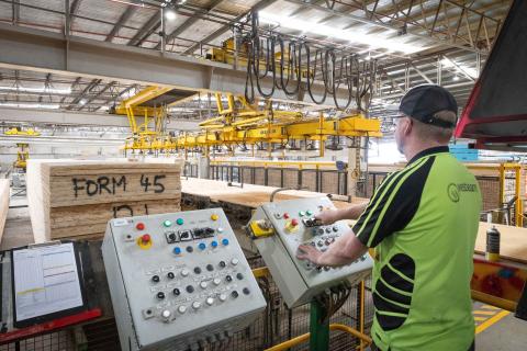 Operations at Wesbeam’s Neerabup factory in Perth’s norther suburbs. Photo: Michael O’Brien