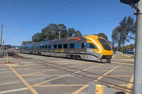 The Prospector train in Perth. Photo: Claire Tyrrell