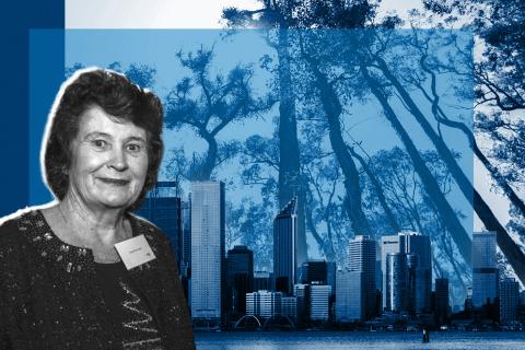 Angela Bennett in a graphic