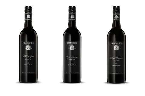 L-R: Henschke's Hill of Grace 200, Cyril Henschke 2022, and Mount Edelstone 2022.