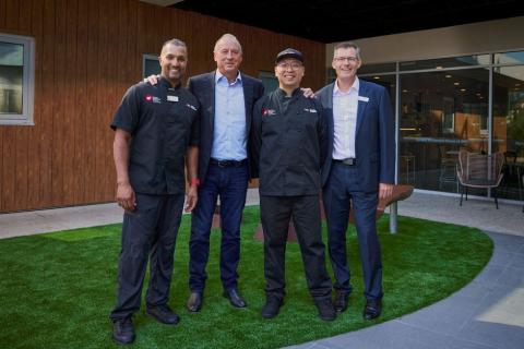 Mineral Resources Chef, Zi Chonnoo; Mineral Resources Managing Director, Chris Ellison; Mineral Resources Chef, Tommy Zeng and Ronald McDonald House WA Chief Executive Officer, Peter King