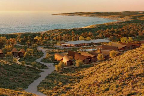 Updated artists' impression of the Ningaloo Lighthouse resort. Image: Woods Bagot