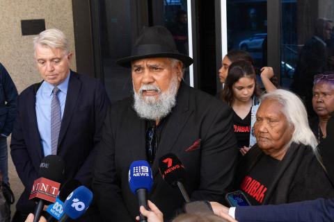 Michael Woodley addresses the media after the compensation verdict. Photo: Michael O'Brien