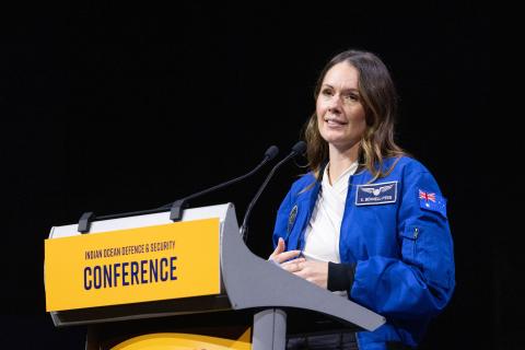 Australia's first female astronaut and Australian of the Year Katherine Bennell-Pegg at IODS. Photo: Michael O'Brien.