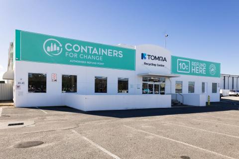 The Containers for Change receival point in Belmont. Photo: Michael O’Brien