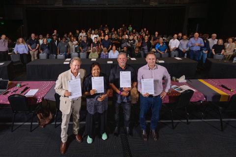 Andrew Forrest, Sandra Hayes, Terry Drage and Dino Otranto. Photo: Fortescue