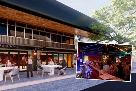 A tavern has been proposed at a Northbridge site formerly known as The Bakery (inset). Image: DLGIRS