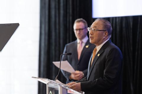 Zhang Jun speaks at the Boao Forum in Perth. Photo: Tom Zaunmayr