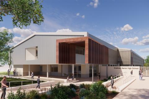 Render of the Brabham Senior High School. Picture: WA government