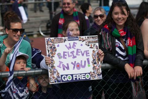 Dockers fans are enthusiastic, and patient. Photo: Attila Csaszar