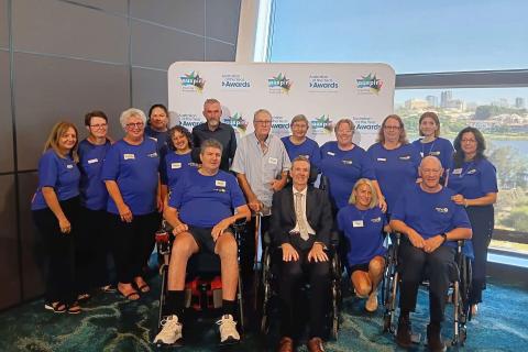 Neale Daniher with the some of the Perth MNDAWA 