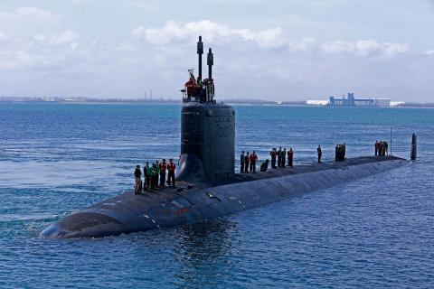 The Virginia-class USS Hawaii prepares to berth at HMAS Stirling. Photo: LSIS Jayson Tufrey