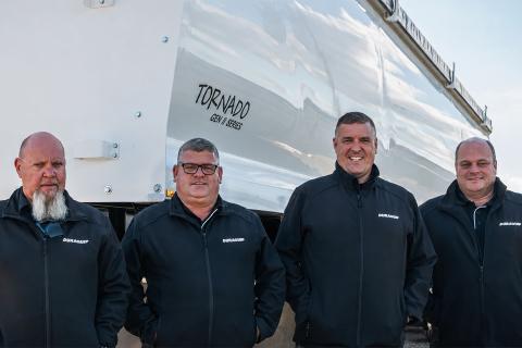 Brad Byrne, Rod Richardson, Lachy Spotswood and Tony Richardson. Photo: Duraquip