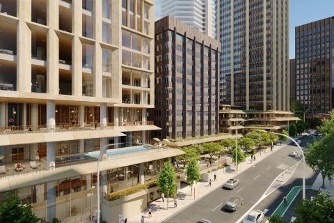 An updated render of GDI's Mill Green precinct. Image: GDI