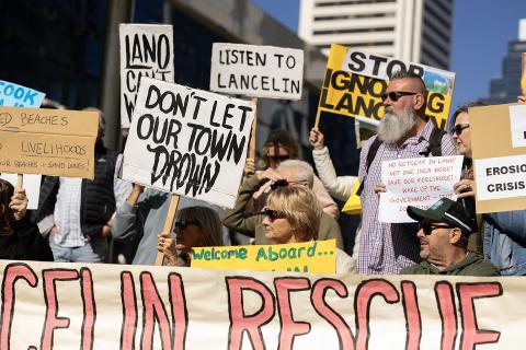 Protestors from Lancelin drove to Perth in July. Photo: Tom Zaunmayr