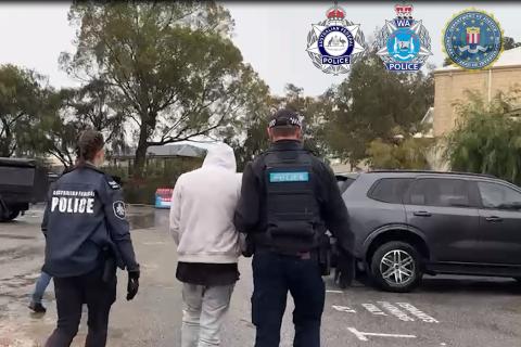 Footage of the arrest. Credit: Australian Federal Police.