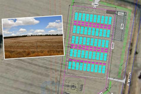 Mint Renewables proposes to build a BESS on a site in Kojonup (inset). Images: via Shire of Kojonup documents