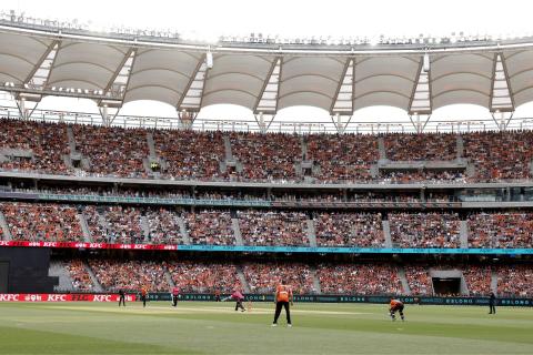 The 2026 BBL final between the Perth Scorchers and the Sydney Sixers at Optus Stadium. Photo: AAP /Richard Wainwright