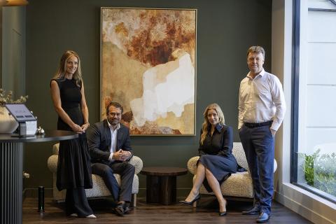 Acacia director Laura Grierson with American Tungsten's Tim Morrison, Acacia's Abbi Lee, and OD6 Metals boss Brett Hazelden. Photo: Tom Zaunmayr