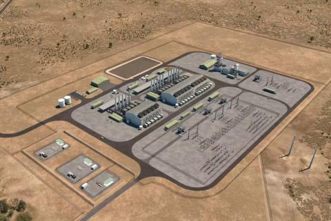 A render of Alinta Energy's proposed Cataby power station. Image: DPLH