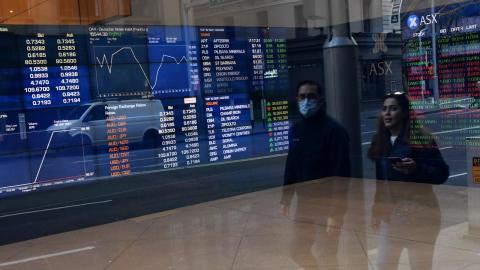 A digital board at the ASX (file image)