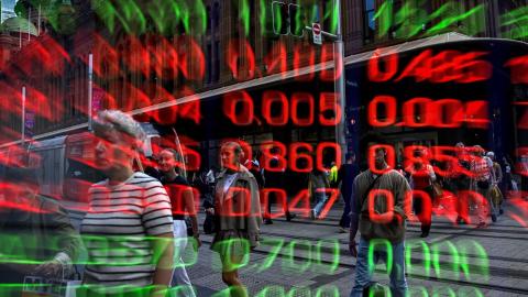 The indicator boards at the Australian Securities Exchange