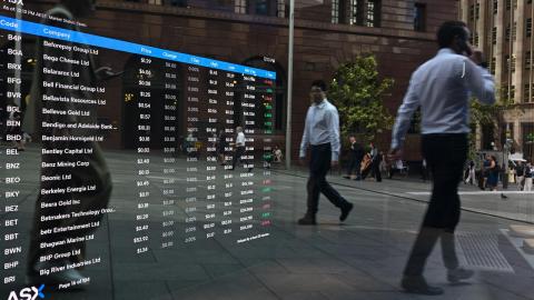 A stock image of an ASX board