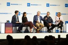 L-R: Moderator Mark Beyer, Bronwyn Dodd, Brendon Grylls, Robert Taylor, and Mia Zaknich. Photo: John Koh
