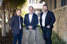 Luke Gleeson (centre) with co-directors Rupert Kerr (left) and Peter Nixon. Photo: Michael O’Brien