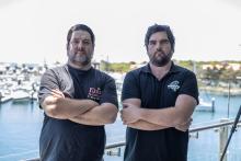 Fins Seafoods' Phil Clark and Anthony Heslewood from Revolution Fisheries. Photo: Tom Zaunmayr