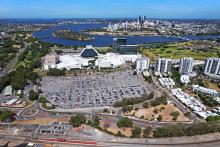 An aerial shot of the parcel of land (bottom right) next to Crown Perth. Photo: Cygnet West.