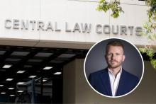 The man accused of assaulting Tim Picton (inset) appeared in the Perth Magistrates Court.