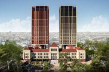A render of the proposed Perth Girls School redevelopment in 2026. Image: MJA Studio