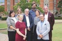 (L-R) Jess Bukowski with McKell Institute WA advisory committee members Olivia Crowley, Fiona Lander, Bill Johnston, Owen Whittle, Astrid Serventy, Justin Scanlan and Anthony Fisk. Photo: Michael O’Brien