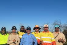 Troy Eaton, centre, says Fortescue has no consent for its Pilbara Green Energy Project. Photo: Nyamal Aboriginal Corporation