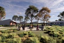 Designs for the Nyiyaparli Health and Wellbeing Centre. Picture: KNAC