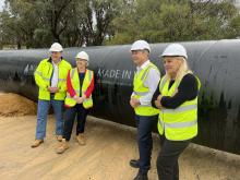 Water Minister Don Punch, Butler Mp Lorna Clarke, Premier Roger Cook and Wanneroo MP Sabine Winton. Photo: Gary Adsheadand 