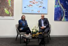 Arc Infrastructure chief executive Stephanie Unwin and FIJV managing director Reza Azimi. Photo: Arc Infrastructure