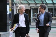Lawyers for Fairfax and former WAtoday journalists, Martin Goldblatt (left) and Matthew Lewis arriving to Supreme Court of WA.