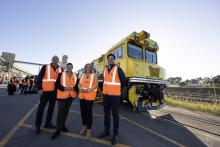 CBH chairman Simon Stead, Agriculture Minister Jackie Jarvis, Transport Minister Rita Saffioti, and CBH CEO Ben Macnamara. Photo: Tom Zaunmayr