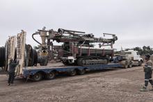 Moonlight Resources Eagle Drilling RC rig arriving at Peak downs copper prospect BNBWA