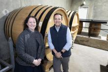 Natalie and Richard Burch at the Leston Vineyard. Photo: Tom Zaunmayr